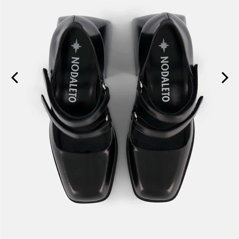 NODALETO Bulla Babies Mary Jane Platform Heels | Black Gloss Leather | EU 38 - Picture 4 of 11